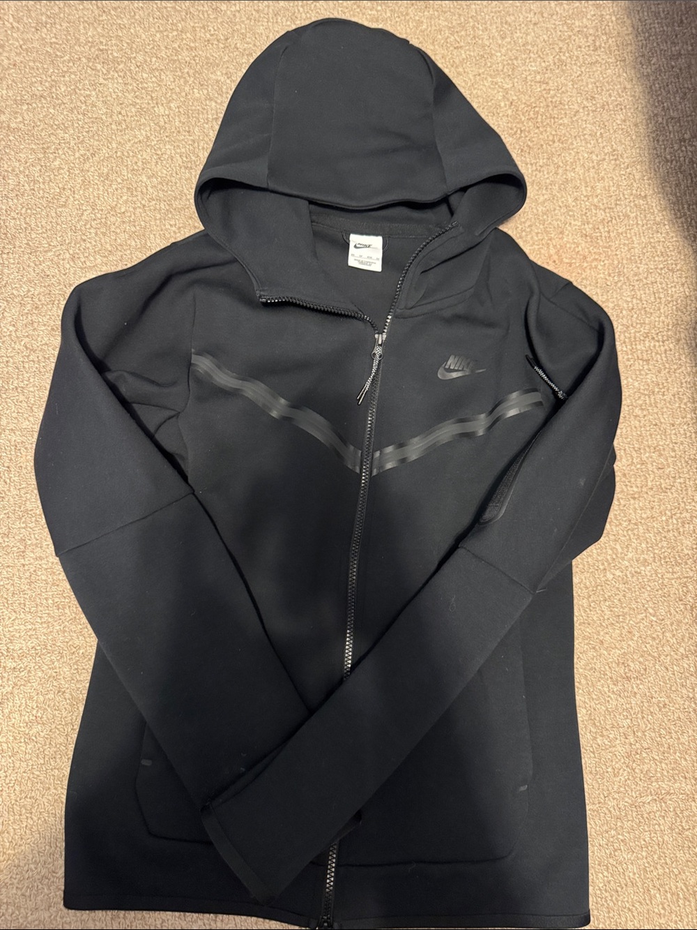 Mens Nike tech Black Full-Zip Hooded Jacket